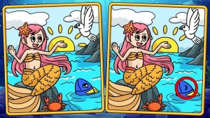 Mermaids Spot The Differences Puzzle Game